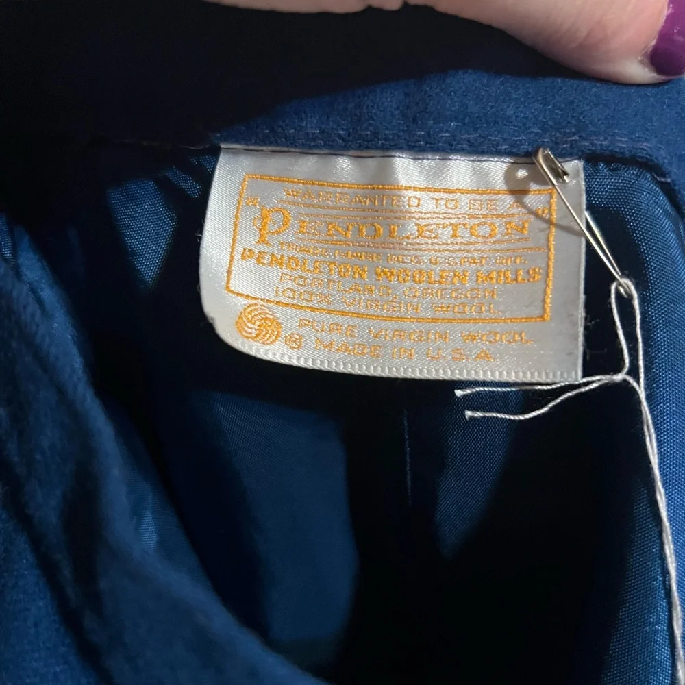 Pendleton Royal Blue 100% Wool Mini Skirt - Picture 6 of 6